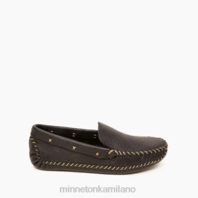 Minnetonka Italia - Minnetonka P.W. softsole che guida mocassino nero e naturale uomini 8B28373 calzature