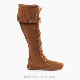 Minnetonka Italia - Minnetonka Stivale alto in ginocchio in pizzo anteriore marrone donne 8B2825 calzature