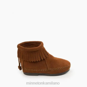 Minnetonka Italia - Minnetonka stivale Hardsole con zip posteriore marrone bambini 8B28469 calzature