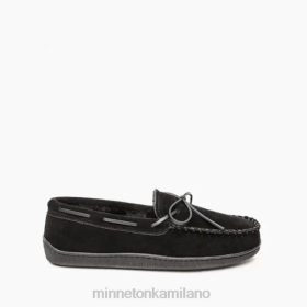 Minnetonka Scarpe - Minnetonka Hardsole foderato in pila nero uomini 8B28395 calzature