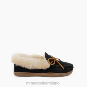 Minnetonka Scarpe - Minnetonka MOC di pelle di pecora alpina nero donne 8B28224 calzature