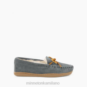Minnetonka Scarpe - Minnetonka MOC hardsole di pelle di pecora grigio donne 8B28221 calzature