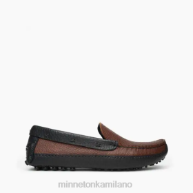 Minnetonka Scarpe - Minnetonka P.W. Guida mocassino Upperio marrone e nero inferiore uomini 8B28386 calzature