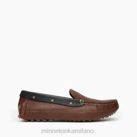 Minnetonka Scarpe - Minnetonka P.W. Guida mocassino marrone con colletto nero uomini 8B28392 calzature