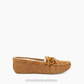 Minnetonka Scarpe - Minnetonka SOFTSOLE MOC di pelle di pecora Tanna d'oro donne 8B28218 calzature