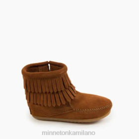Minnetonka Scarpe - Minnetonka stivale con zip a doppia frangia marrone bambini 8B28464 calzature
