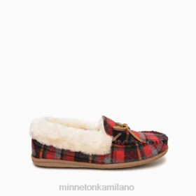 Minnetonka Stivali - Minnetonka CAMP COLLAR MOC Plaid autunno rosso donne 8B28270 calzature