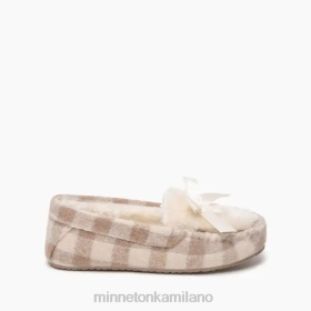 Minnetonka Stivali - Minnetonka COSI plaid buffalo a crema marrone chiaro donne 8B28303 calzature