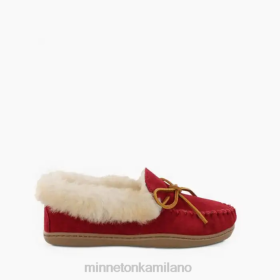 Minnetonka Stivali - Minnetonka MOC di pelle di pecora alpina rosso donne 8B28228 calzature