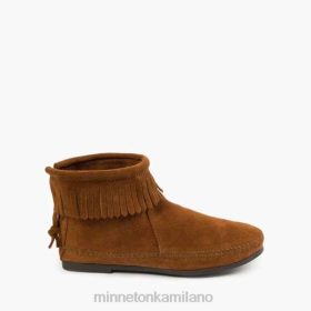 Minnetonka Stivali - Minnetonka stivale Hardsole con zip posteriore marrone donne 8B286 calzature